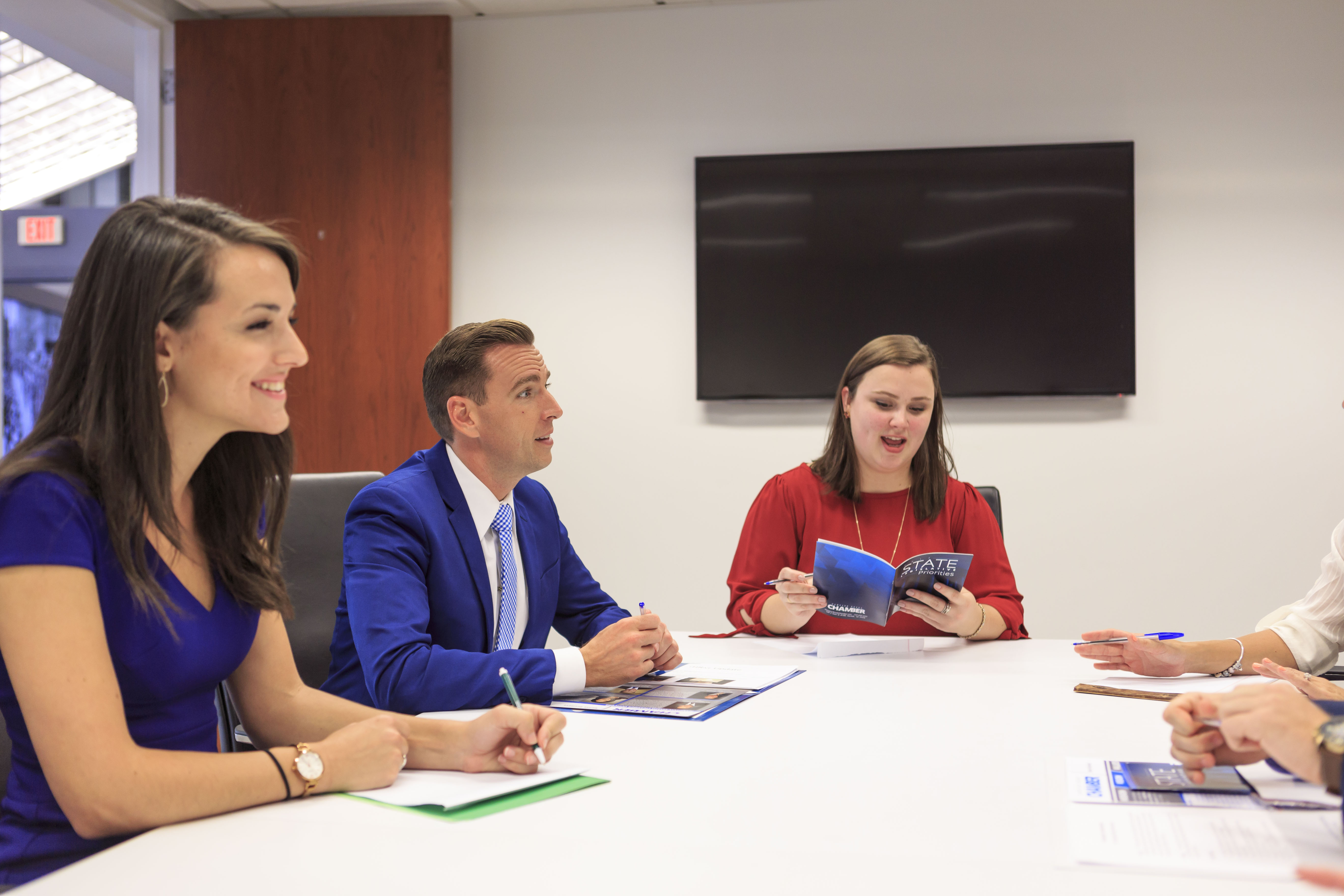 Former Chairwoman Julia Rust, Former board members Joel Perkins and Jessica Bedenbaugh