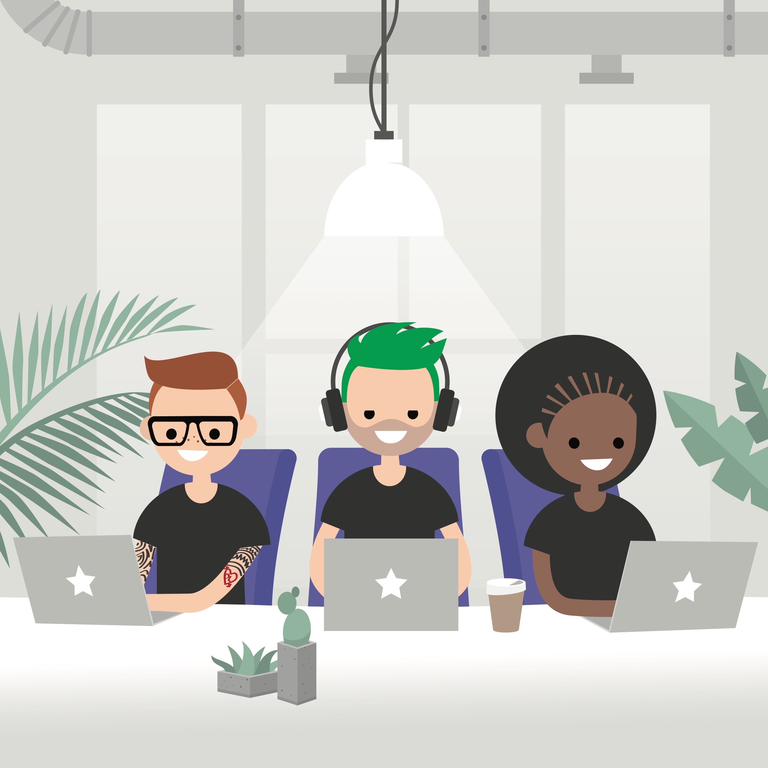 Millennial office workers