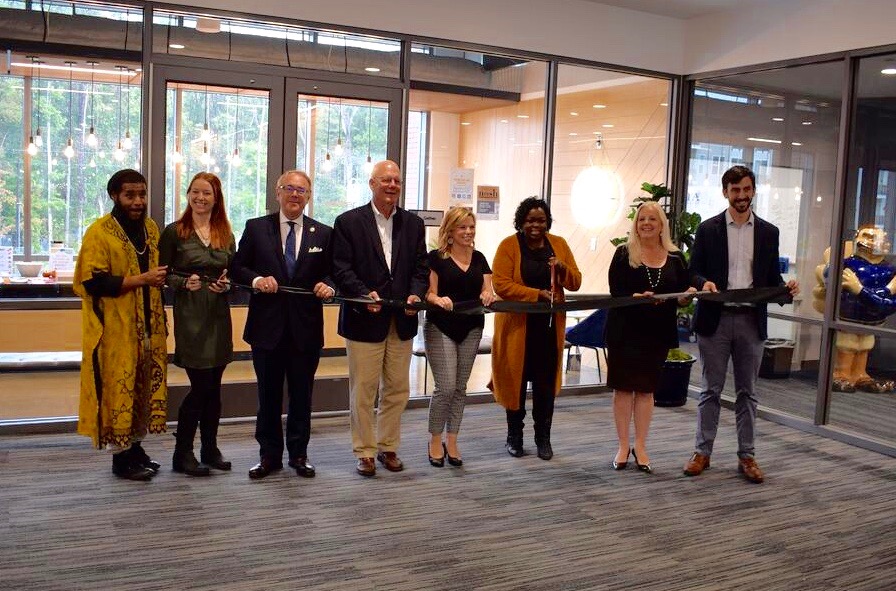 Gather ribbon cutting