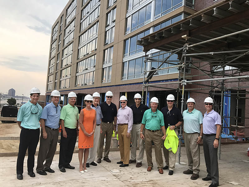 Armada Hoffler’s Board of Directors on a site tour at Harbor Point, their exclusive mixed-use development in Baltimore, Maryland.