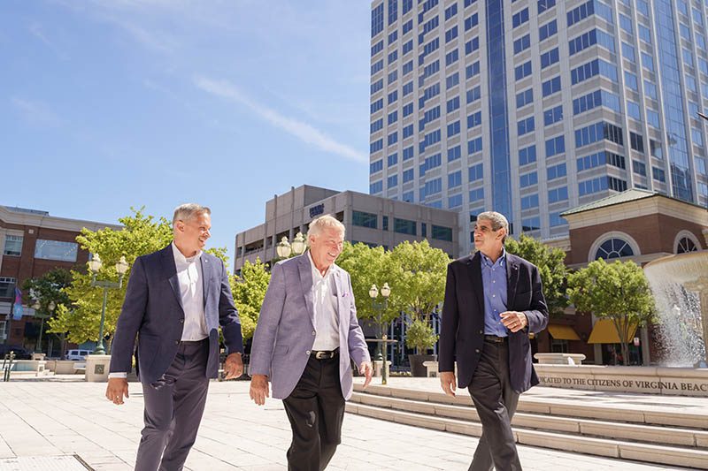 A legacy of leadership- Lou Haddad pictured with Armada Hoffler’s founder, Dan Hoffler, and current CEO and President, Shawn Tibbetts.