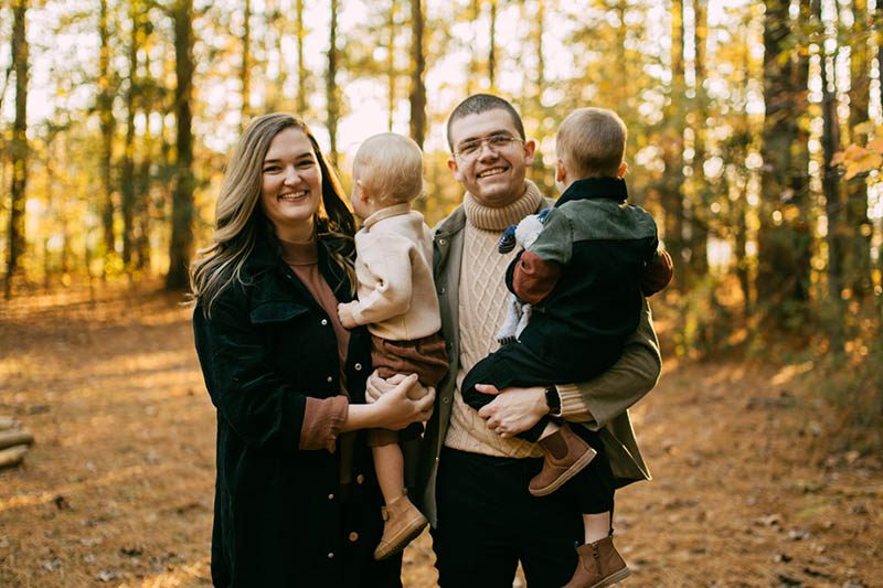 Courtney and Daniel Peebles with their children.